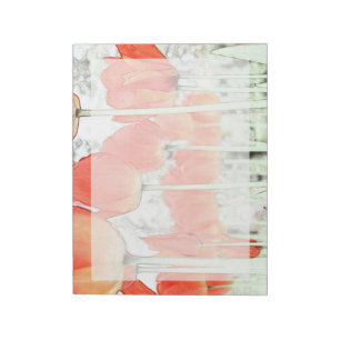 artistieke stijl red tulip flowers. floral garden notitieblok