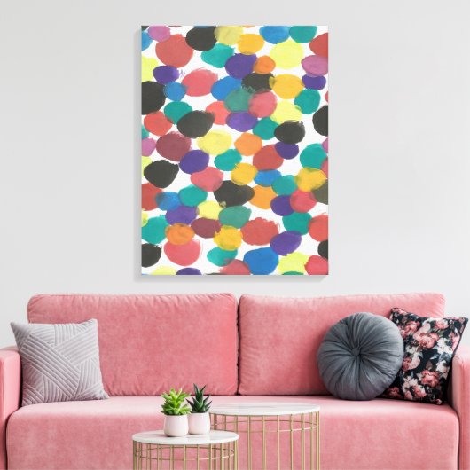 Artistieke Stippen Abstracte Canvas Art Print (Insitu (Woonkamer))