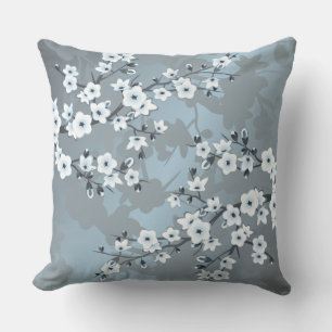 Artistieke Stofblauwe Bloem Kussen