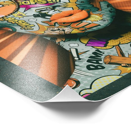 Artistieke street art vrouw met letter op haar gez foto afdruk (Hoek)