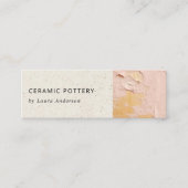 Artistieke Struik Roze Gold Oil Paint Keramische T Mini Visitekaartje (Voorkant)