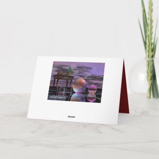 Artistieke Surrealistische Baubles Kerstmis tekstk Feestdagen Kaart (Achterkant)