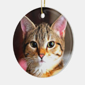 Artistieke tablet Cat Kitten Portret Keramisch Ornament (Links)