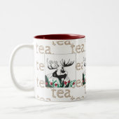 Artistieke Tea Flowers Moose Tweekleurige Koffiemok (Links)