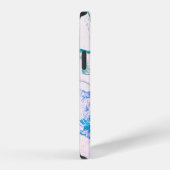 Artistieke textuur. Helder violette rand. Violette iPhone Hoesje (Rechterkant)