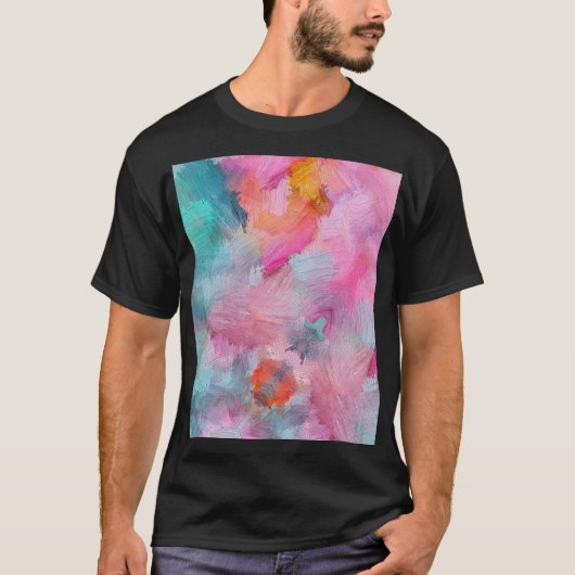 Artistieke textuur: Kleurrijk Abstract behang T-shirt (Voorkant)