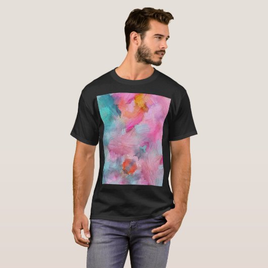 Artistieke textuur: Kleurrijk Abstract behang T-shirt (Voorkant volledig)