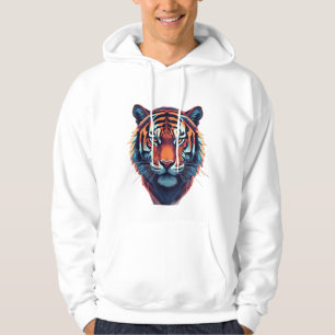 Artistieke Tijger Gezicht Hoodie – Moedig & Stijlv