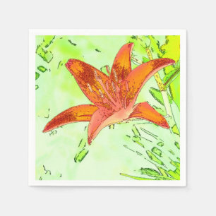 Artistieke Tijger Lily Papier servetten