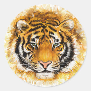 Artistieke tijgervis rondes ronde sticker
