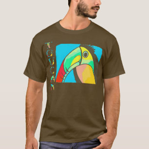 Artistieke Toucan met verticale TOUCAN-tekst T-shirt
