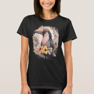 Artistieke Toucan Tropical Bird Crown Pet Bir T-shirt