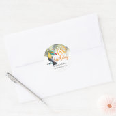 Artistieke Toucan Tropical Party Waterverf Ronde Sticker (Envelop)