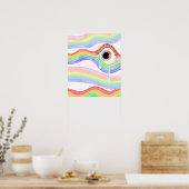 Artistieke trippy regenboogoog met scheur poster (Keuken)