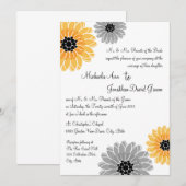 Artistieke tuin geel en grijs bruiloft kaart (Voorkant / Achterkant)