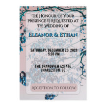 Artistieke Turquoise Blauw Takken Roze Lucht Moder