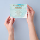 Artistieke Turquoise Blue Abstracte Waterverf Flyer (Hand)