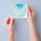 Artistieke Turquoise Blue Abstracte Waterverf Flyer (Hand)