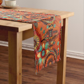 Artistieke Turquoise "Intrinte Echoes" Tafelloper (Voorbeeld)