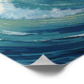 Artistieke Twee Jumping Dolfijnen Sunset Ocean Poster (Hoek)