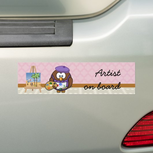 artistieke uil bumpersticker (Op auto)