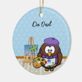 artistieke uil keramisch ornament (Links)