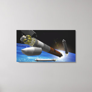 Artistieke uitlevering van een zware lift canvas afdruk