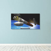 Artistieke uitlevering van een zware lift canvas afdruk (Insitu (Houten vloer))