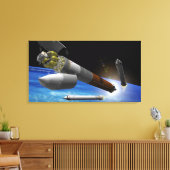 Artistieke uitlevering van een zware lift canvas afdruk (Insitu (Woonkamer))