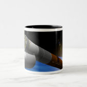 Artistieke uitlevering van een zware lift tweekleurige koffiemok (Center)