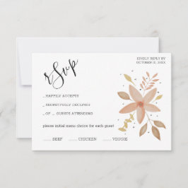 Artistieke Unieke Terracotta Bloemen Waterverf RSVP Kaartje