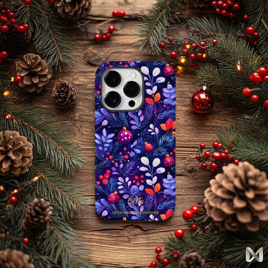 Artistieke vakantie - Deep Paarse Feestelijk Ornam Case-Mate iPhone Case