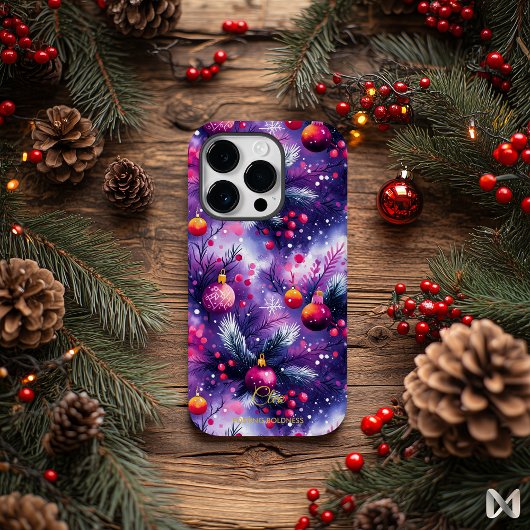 Artistieke vakantie Levendig Paarse feestelijke Or Case-Mate iPhone Case