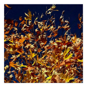 Artistieke val gaat voorbij aan de diepe blauwe he perfect poster