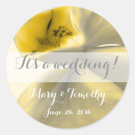 Artistieke ventilator in Gele Tones - Weddenschap Ronde Sticker