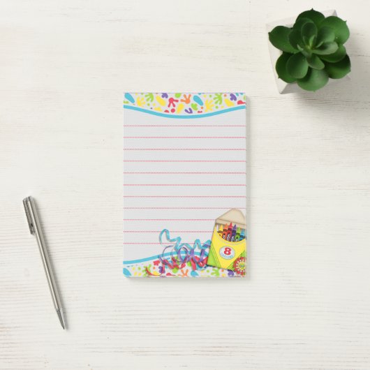 Artistieke verfsplatdoos Plaats het blok Post-it® Notes (Kantoor)