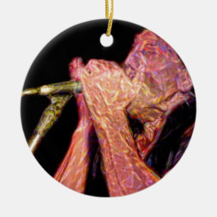 artistieke versiesmuzikant van harmonica player keramisch ornament