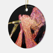 artistieke versiesmuzikant van harmonica player keramisch ornament (Links)