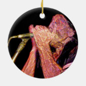 artistieke versiesmuzikant van harmonica player keramisch ornament (Achterkant)