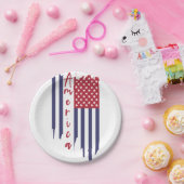 Artistieke verticale Amerikaanse vlag Papieren Bordje (Feest)
