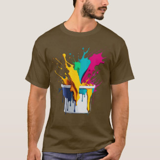 Artistieke Vibrance Eye Catching Paint Emmer Illus T-shirt