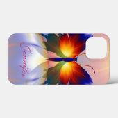 Artistieke vlinder en aangepaste naam Case-Mate iPhone case (Achterkant (horizontaal))