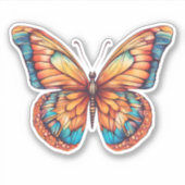 Artistieke Vlinder Waterdicht Sticker (Voorkant)