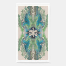 Artistieke Vloeibare Abstract in Aqua & Groen