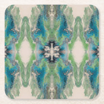 Artistieke vloeibare abstractie in aqua en groen