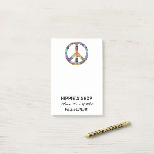 Artistieke vrede post-it® notes (Op bureau)