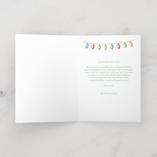 Artistieke vrolijke kerstboom van Ornament Gold Folie Feestdagenkaart (Binnenlaag)