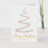 Artistieke vrolijke kerstboom van Ornament Gold Folie Feestdagenkaart (Voorkant)