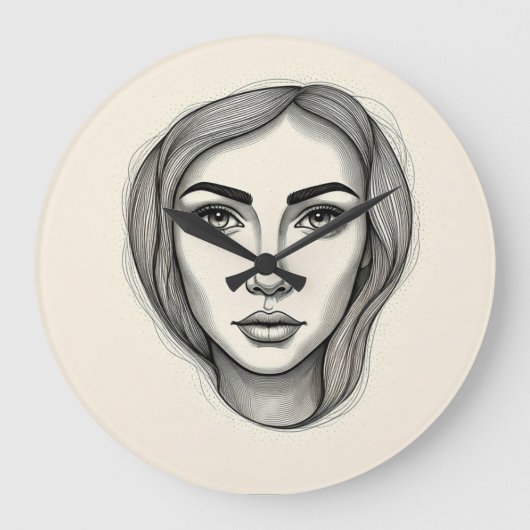 Artistieke wandklokken in zwart en wit (Voorkant)