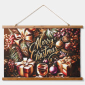 Artistieke Warme Chocolade Feestelijke Gezellige K Hangend Wandkleed (Voorkant)